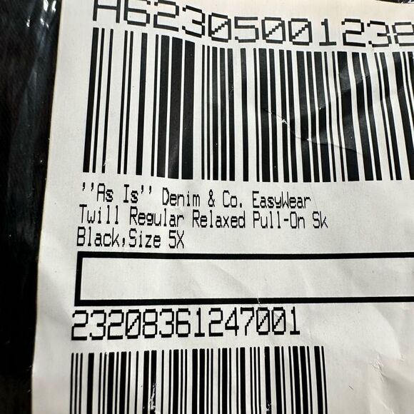 NWT Denim & Co Plus Size Black Twill Regular Fit Elastic Waist Capri Pants - 5X - Picture 4 of 7